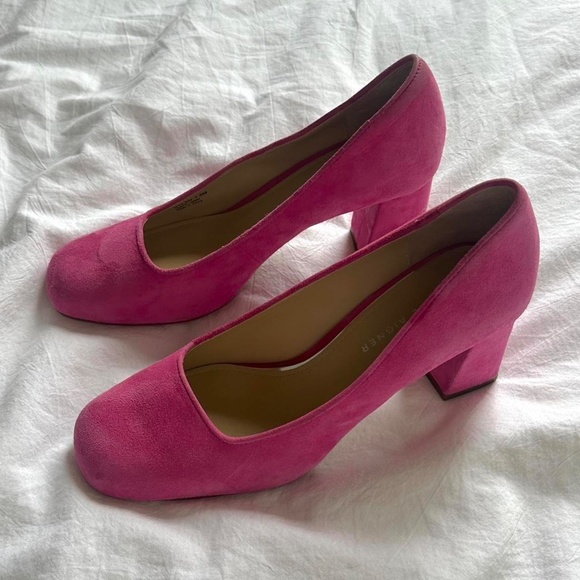 Pink Heels Square Toe Pumps 7.5 Etienne Aigner - Picture 2 of 6